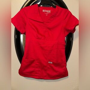 Grey's Anatomy Red Scrub Top